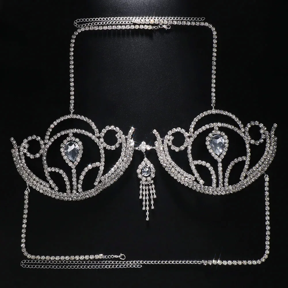 Luxury Rhinestone Bikini Bra G - Body Jewelry Retainers 评论和价格