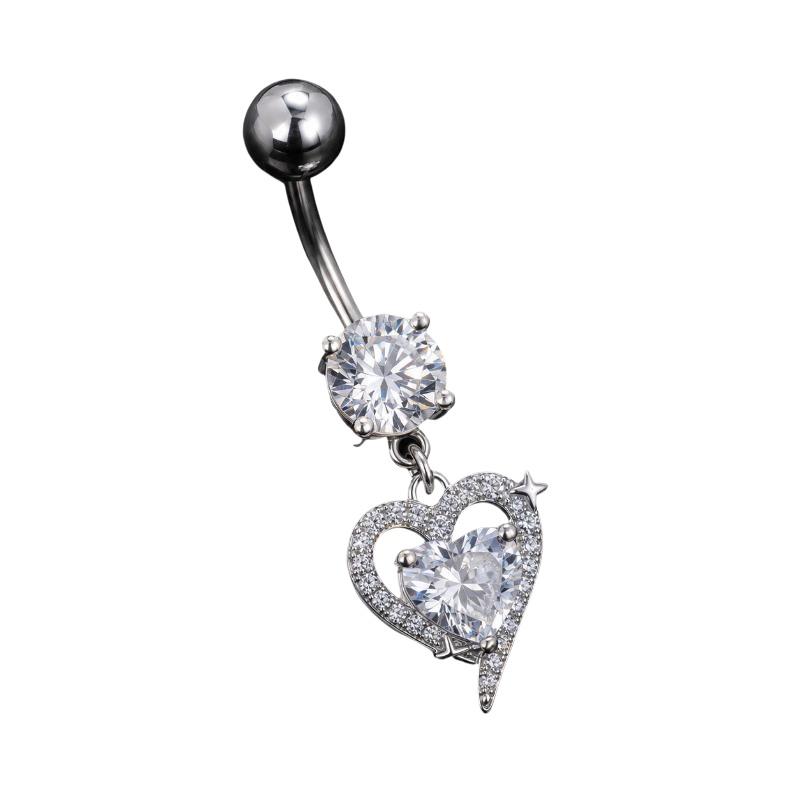 1Pcs Dangle Belly Button Rings - Body Jewelry Surgical Steel 评论和价格