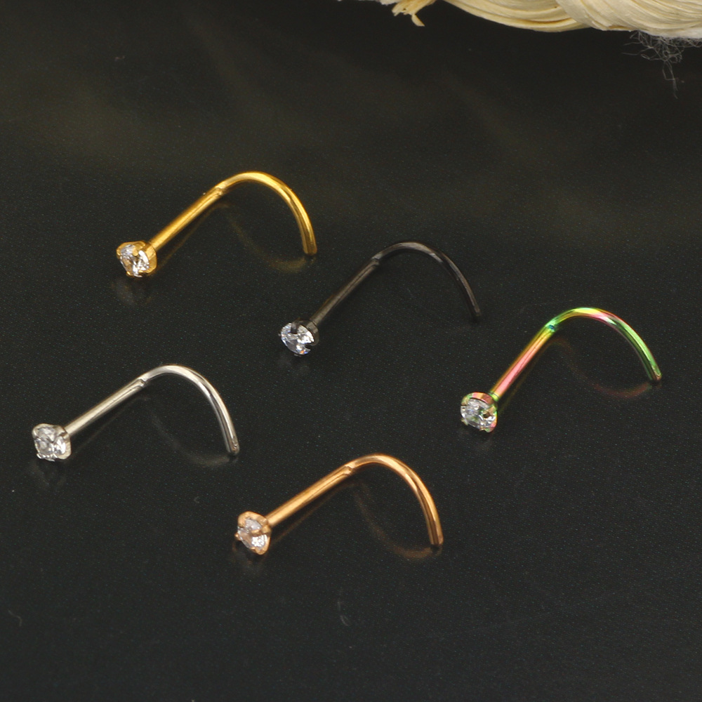 20G Nose Rings Studs 316L Surg - Body Jewelry Surgical Steel 评论和价格