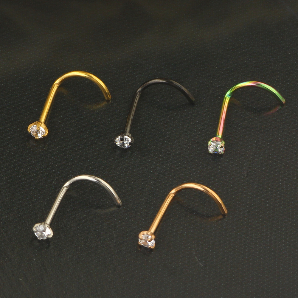 20G Nose Rings Studs 316L Surg - Body Jewelry Surgical Steel 评论和价格
