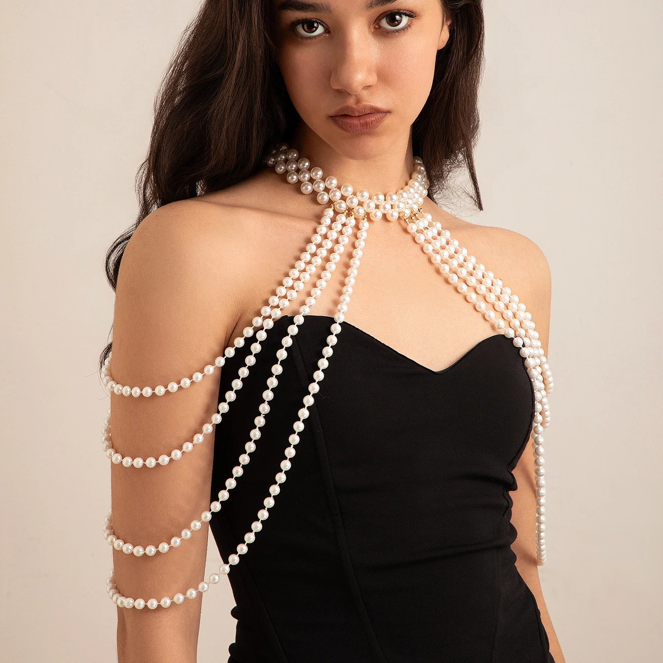 Bridal Tassel Imitation Pearl  - Body Jewelry Necklace 评论和价格