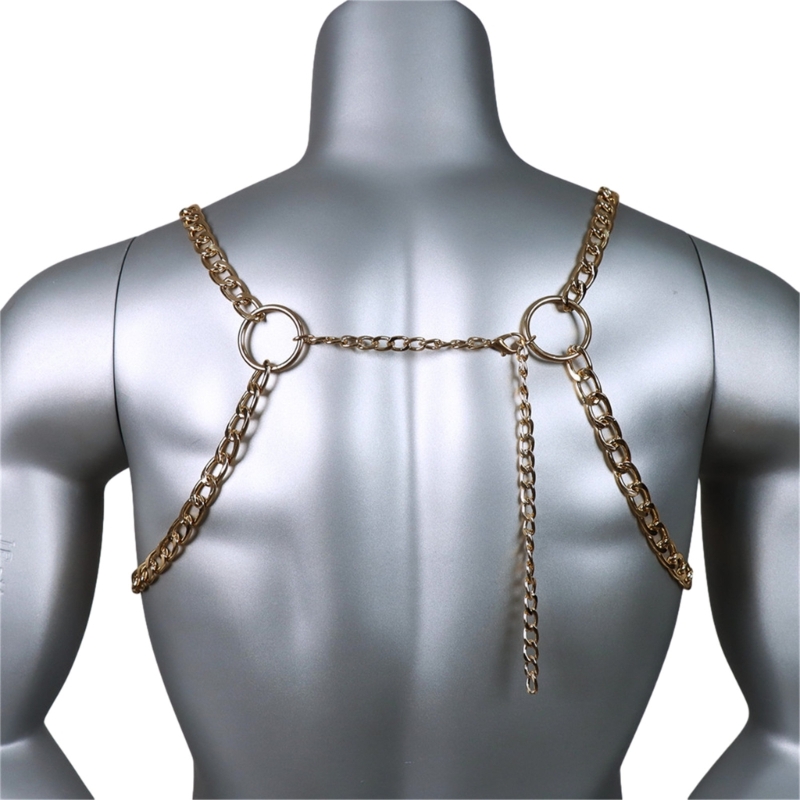 Men's Sexy Metal Body Chest Ch - Body Jewelry Necklace 评论和价格