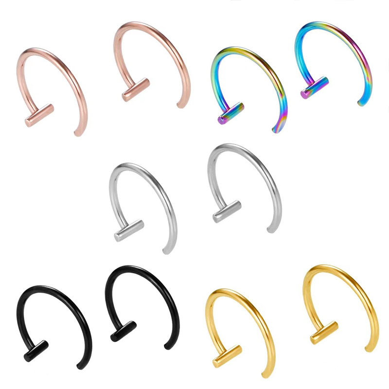 18G Surgical Steel Lip Ring Ha - Body Jewelry Surgical Steel 评论和价格