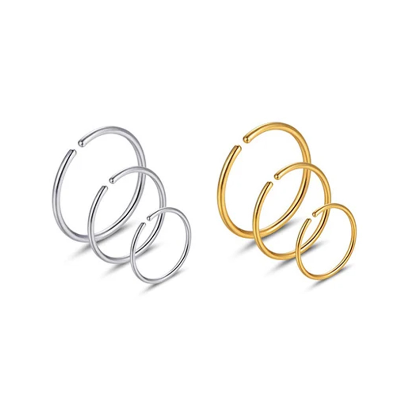 6pcs/lot Hypoallergenic Nose R - Body Jewelry Surgical Steel 评论和价格
